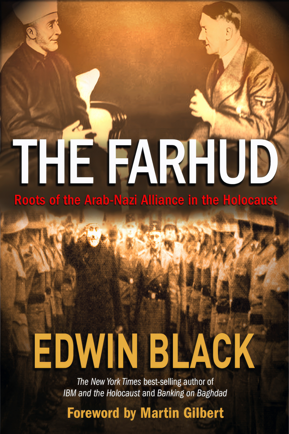 Farhud cover feauring the Mufti, Hitler, and Muslim Waffen-SS